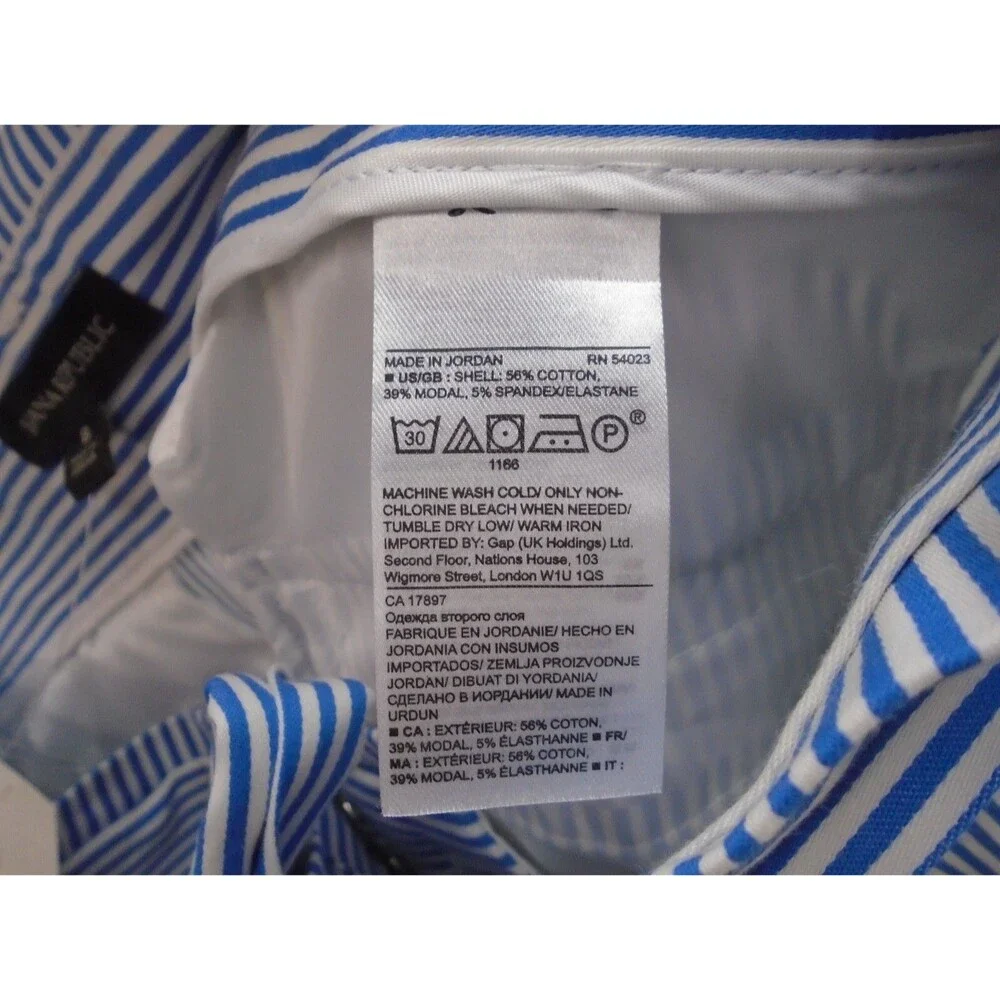 Banana Republic Size 8 Striped Tie Waist Boat Pants Wide Leg Blake Crop - Picture 9 of 9